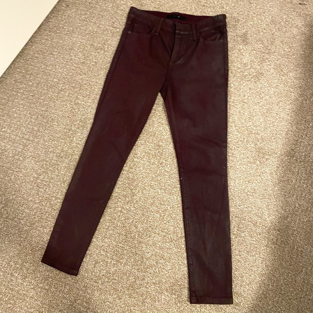 Coated Maroon JOES JEANS Ankle Skinny Jeans